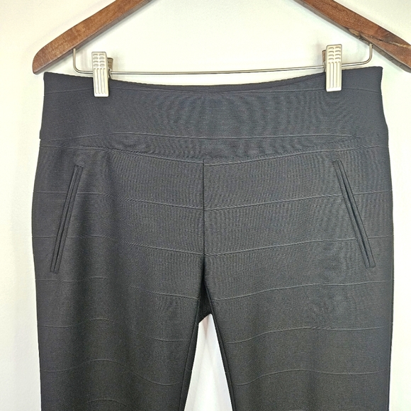 KATHERINE KELLY Stripped Texture Black Slacks - Picture 2 of 9